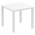 Fine-Line 31 in. Ares Resin Square Dining Table, White FI213679